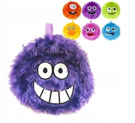 Unisex 6 &quot;Purple Furry Monster Plush Round Ball Stuffed Animal Toy Alien PVC Inner Ball Material