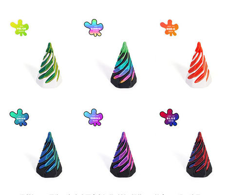 PLA 3D stampato Vortex Thread Illusion Pass Through Pyramid Fidget Toy per bambini e adulti