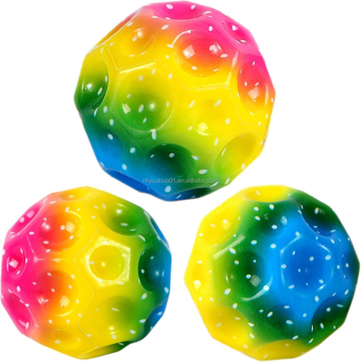 Multicolore Pu Foam High Bounce Balls Rainbow Moon Space Ball per bambini