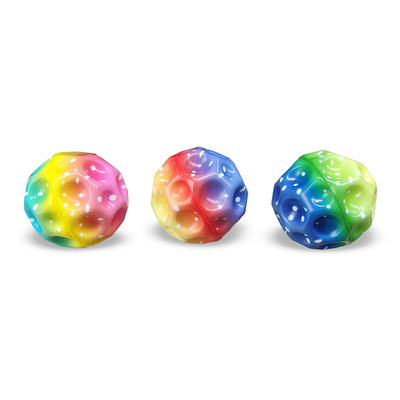 Multicolore Pu Foam High Bounce Balls Rainbow Moon Space Ball per bambini