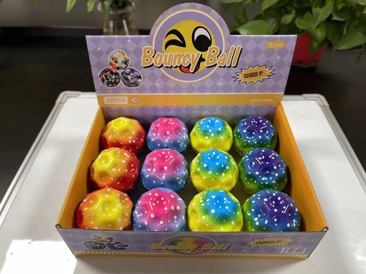 Multicolore Pu Foam High Bounce Balls Rainbow Moon Space Ball per bambini
