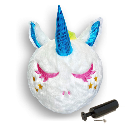 Furry Friendz Plush Unicorn Palla gonfiabile giocattolo bianco 9 pollici per i vostri piccoli