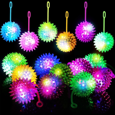 TPR di gomma lampeggiante Spikey Bouncing Yoyo Toy Ball in multi-colori Ottimo per alleviare lo stress