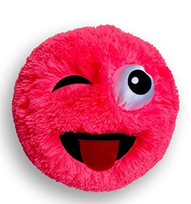 Stile Unisex 9&quot; faccia gonfiabile divertente pelosa calcio palla con gli occhi grossi bouncy cuddle amici