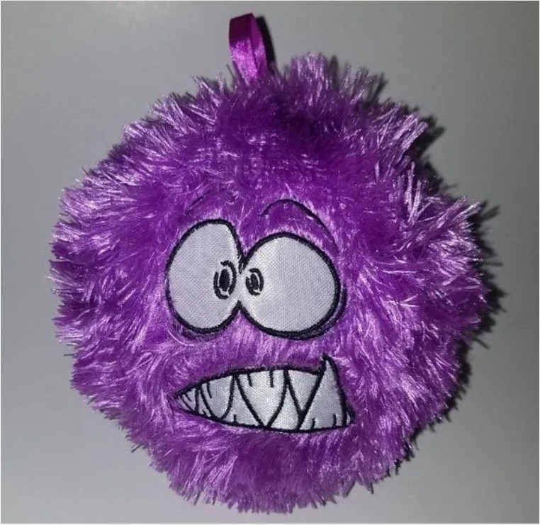 Unisex 6 &quot;Purple Furry Monster Plush Round Ball Stuffed Animal Toy Alien PVC Inner Ball Material
