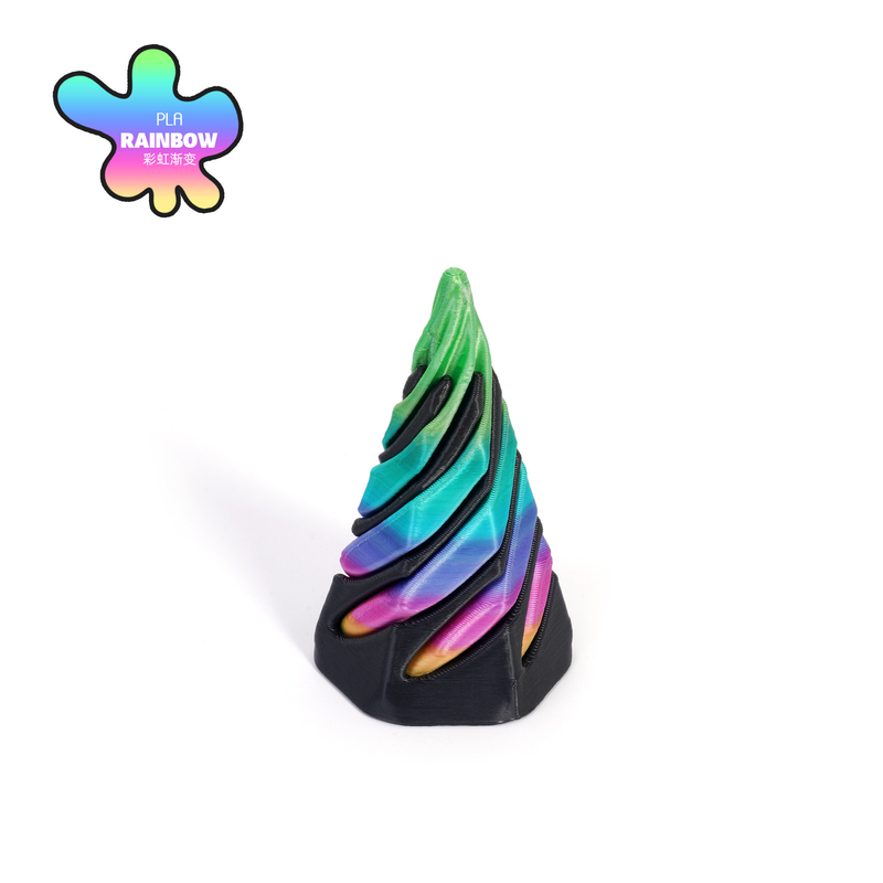 PLA 3D stampato Vortex Thread Illusion Pass Through Pyramid Fidget Toy per bambini e adulti