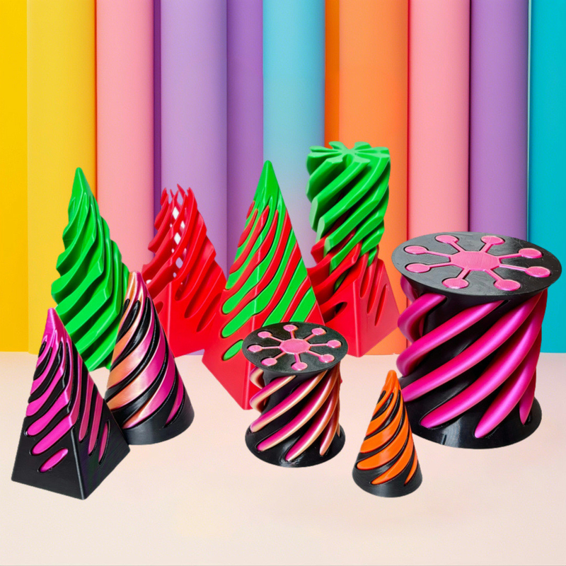 3D stampato giocattolo di plastica di plastica spirale coni piramidale impossibile coni per unisex