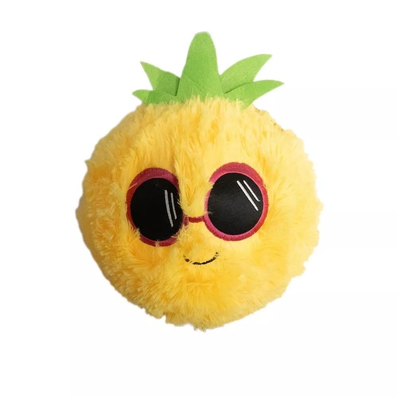 10&quot; Ananas giallo giocattolo di peluche con palla interna in PVC e pelle esterna in poliestere