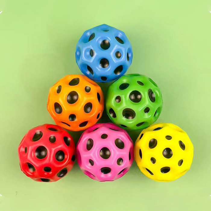 Eco-friendly High Bouncing Moon Shape Anti Relief Ball giocattoli Space Ball per bambini giocare