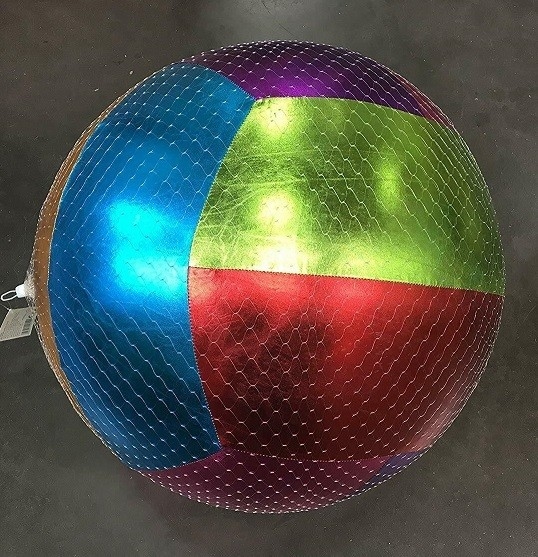 Polyester pelle palla da spiaggia colorato e bello giocattolo gonfiabile con tessuto interno PVC