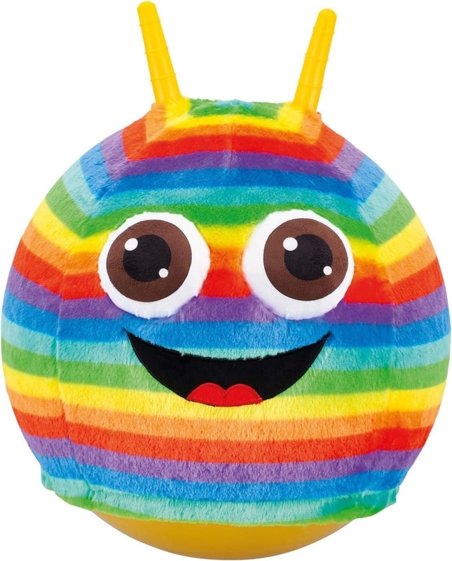 Divertimento all'aria aperta Balla di salto unisex essenziale con copertura pelosa pelosa e disegno arcobaleno