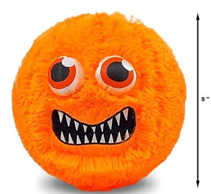 Stile Unisex 9&quot; faccia gonfiabile divertente pelosa calcio palla con gli occhi grossi bouncy cuddle amici